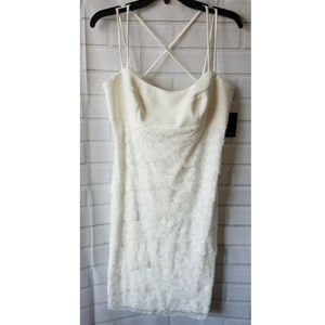 Marina white tiered lace cross strap dress 12